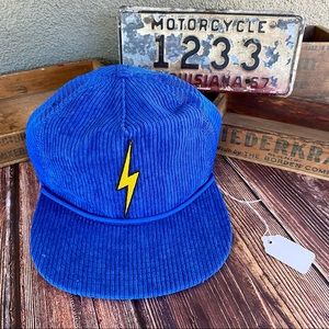 🆕✨AVIATOR NATION SOLD OUT CORDUROY VINTAGE BOLT PATCH MESH TRUCKER HAT O/S NWT